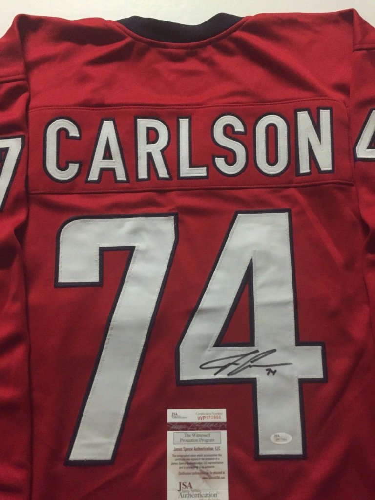 JOHN CARLSON autographed Washington Capitals Red Hockey ...
